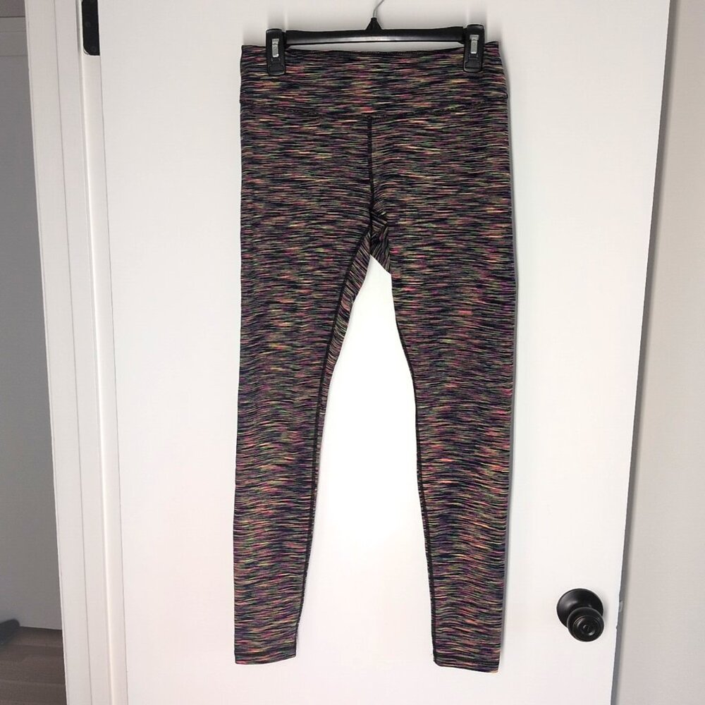 Zella Live-In neon rainbow space dye gym leggings M full length